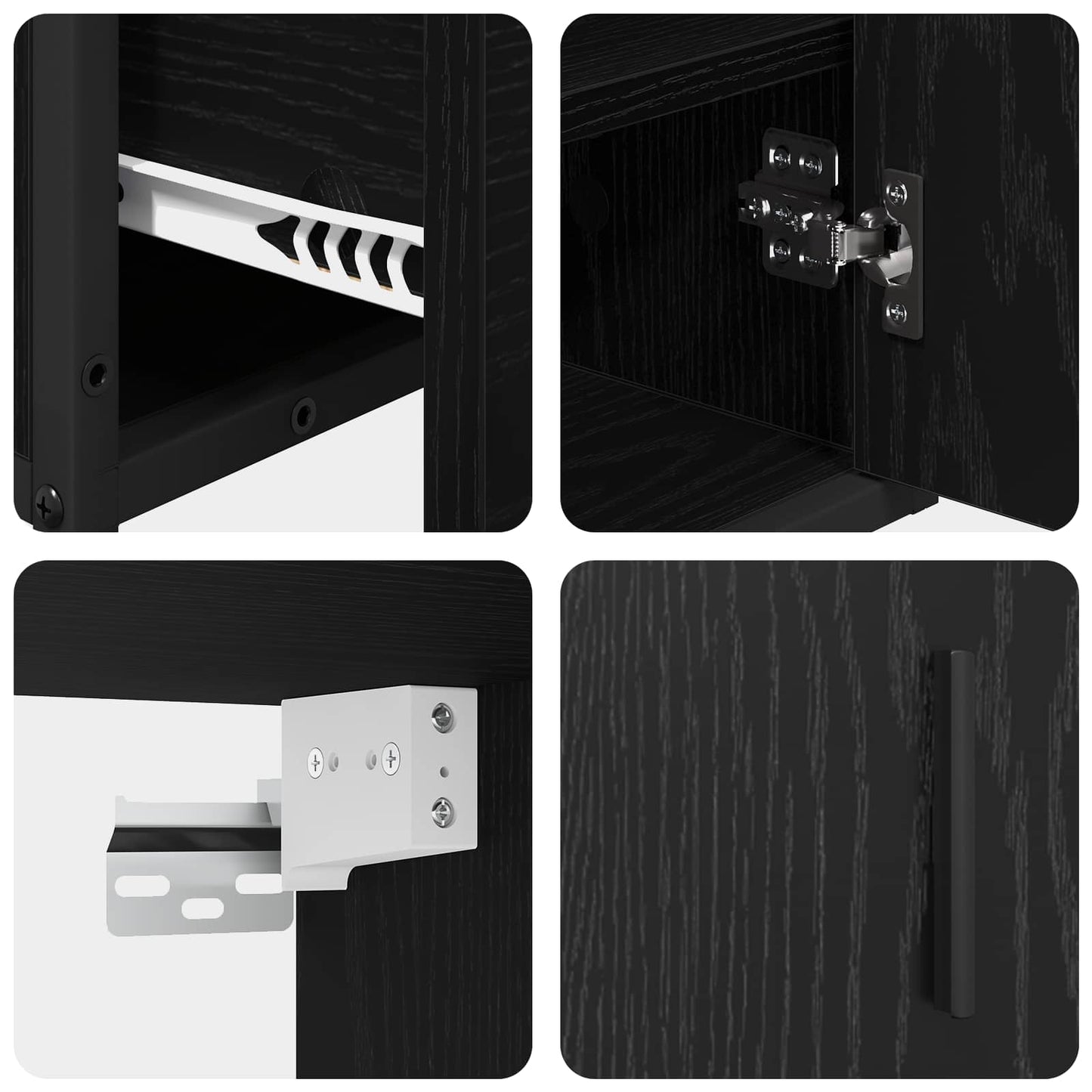 vidaXL Badezimmermöbel Set 2 pcs Schwarz Eichen-Optik Holzwerkstoff