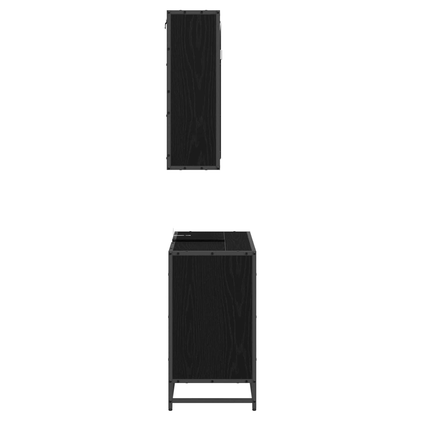 vidaXL Badezimmermöbel Set 2 pcs Schwarz Eichen-Optik Holzwerkstoff