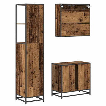vidaXL Badezimmermöbel-Set mit Schubladen 3 pcs Altholz Holzwerkstoff