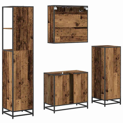 vidaXL Badezimmermöbel-Set mit Schubladen 4 pcs Altholz Holzwerkstoff