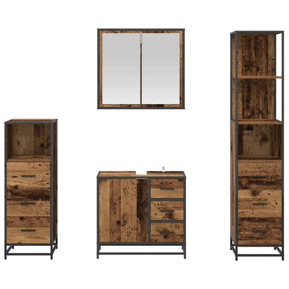 vidaXL Badezimmermöbel-Set mit Schubladen 4 pcs Altholz Holzwerkstoff