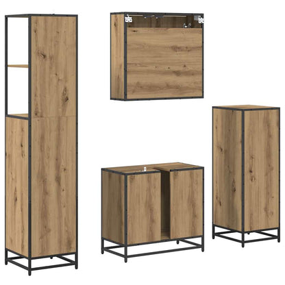 vidaXL Badezimmermöbel-Set mit Regal 4 pcs Artisan-Eiche Holzwerkstoff