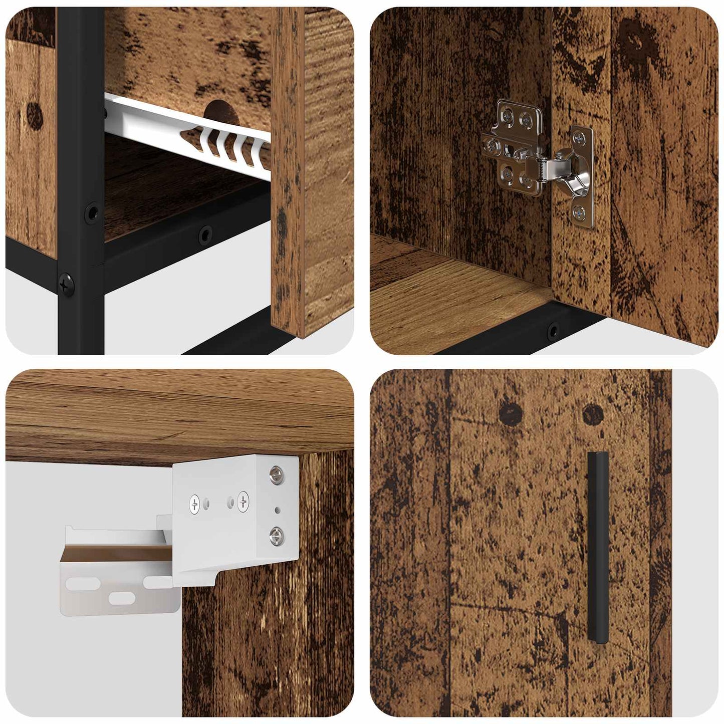 vidaXL Badezimmermöbel-Set mit Schubladen 3 pcs Altholz Holzwerkstoff