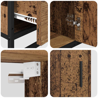 vidaXL Badezimmermöbel-Set mit Schubladen 3 pcs Altholz Holzwerkstoff
