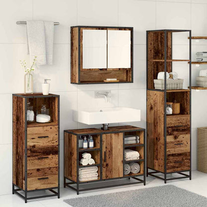 vidaXL Badezimmermöbel-Set mit Schubladen 4 pcs Altholz Holzwerkstoff