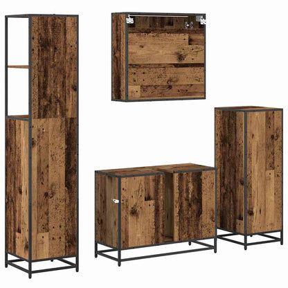 vidaXL Badezimmermöbel-Set mit Schubladen 4 pcs Altholz Holzwerkstoff