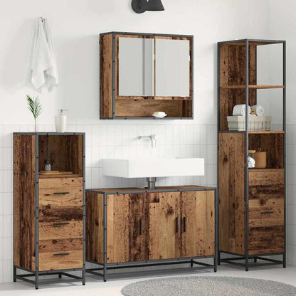vidaXL Badezimmermöbel-Set mit Schubladen 4 pcs Altholz Holzwerkstoff