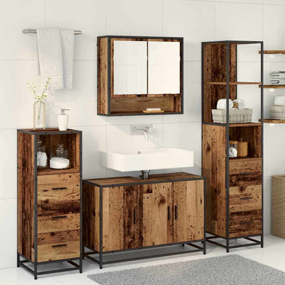 vidaXL Badezimmermöbel-Set mit Schubladen 4 pcs Altholz Holzwerkstoff