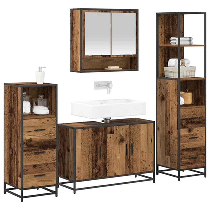 vidaXL Badezimmermöbel-Set mit Schubladen 4 pcs Altholz Holzwerkstoff