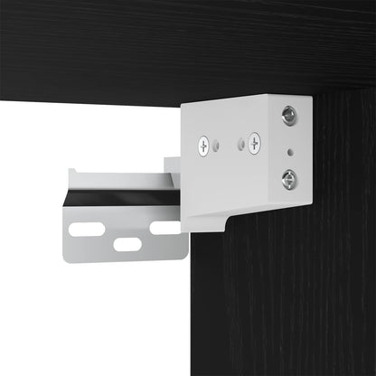 vidaXL Badezimmermöbel-Set 3 pcs Schwarz Eichen-Optik Holzwerkstoff