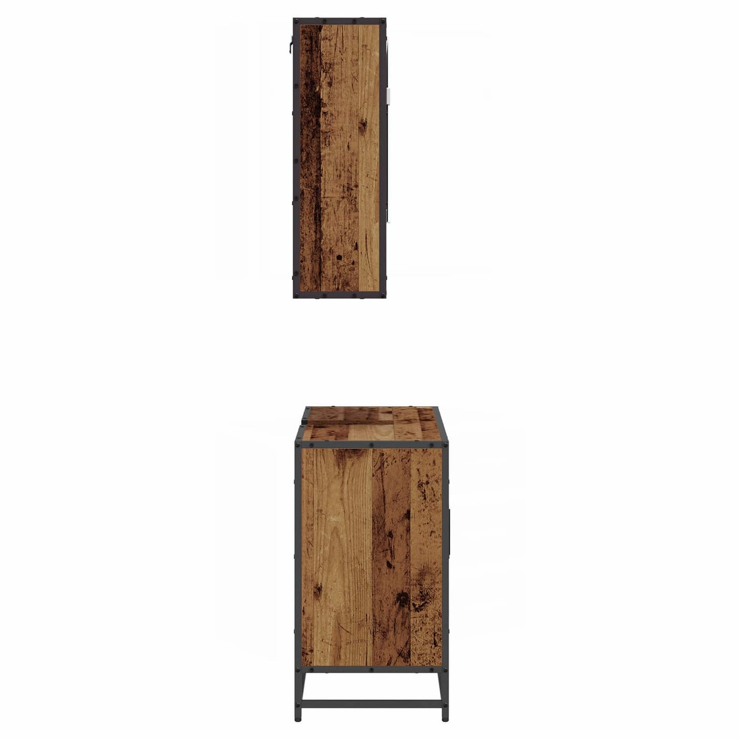 vidaXL Badezimmermöbel-Set mit Regal 2 pcs Altholz Holzwerkstoff
