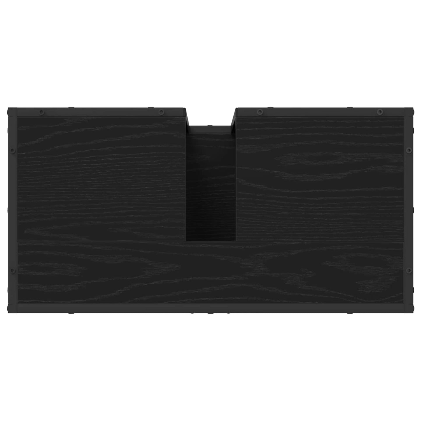 vidaXL Ensemble de meubles de salle de bain 2 pcs Noir aspect chêne Aggloméré