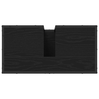 vidaXL Ensemble de meubles de salle de bain 2 pcs Noir aspect chêne Aggloméré
