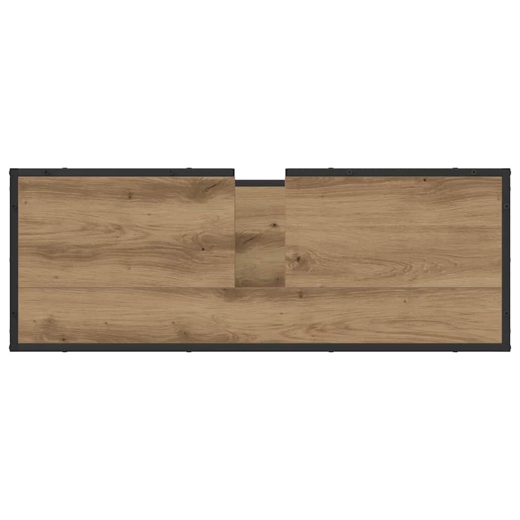 vidaXL Ensemble de meubles de salle de bain avec étagère 3 pcs Chêne artisan Bois d'ingénierie