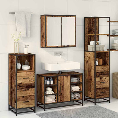 vidaXL Badezimmermöbel-Set mit Schubladen 4 pcs Altholz Holzwerkstoff
