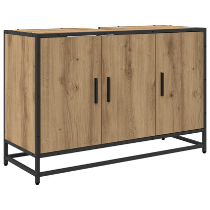 vidaXL Badezimmermöbel-Set mit Regal 2 pcs Artisan-Eiche Holzwerkstoff