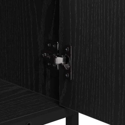 vidaXL Ensemble de meubles de salle de bain 2 pcs Noir aspect chêne Aggloméré