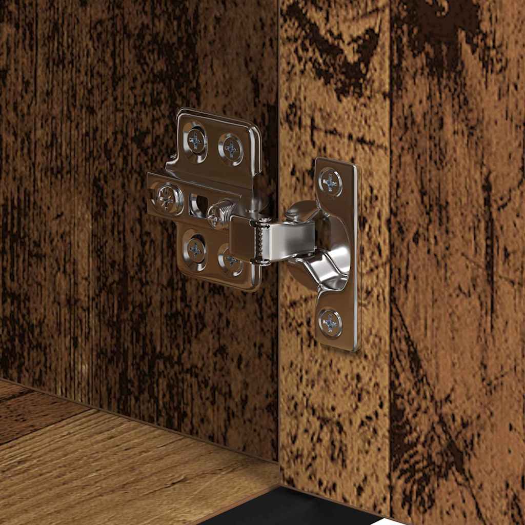 vidaXL Badezimmermöbel-Set mit Regal 3 pcs Altholz Holzwerkstoff