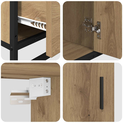 vidaXL Badezimmermöbel-Set mit Regal 3 pcs Artisan-Eiche Holzwerkstoff