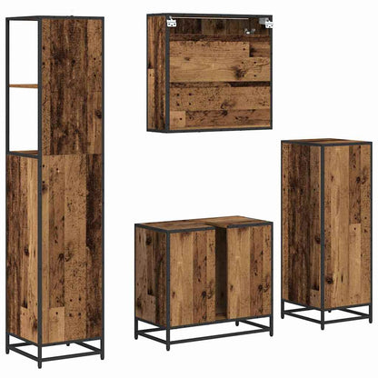 vidaXL Ensemble de meubles de salle de bain avec tiroirs 4 pcs Bois d'ingénierie en bois recyclé