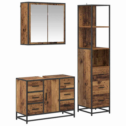 vidaXL Badezimmermöbel Set 3 pcs Altholz 80 x 33 x 60 cm Holzwerkstoff