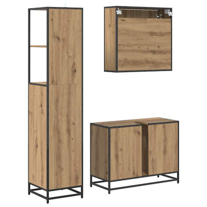 vidaXL Badezimmermöbel Set mit Tür 3 pcs Artisan-Eiche 80 x 33 x 60 cm