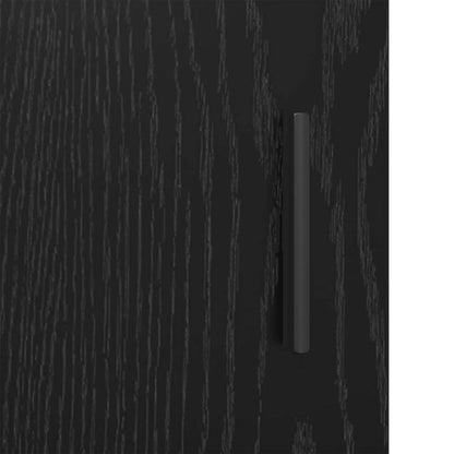 vidaXL Ensemble de meubles de salle de bain 3 pcs Noir aspect chêne Aggloméré