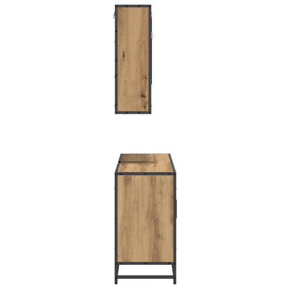 vidaXL Ensemble de meubles de salle de bain avec étagère 2 pcs Chêne Artisan Bois d'ingénierie
