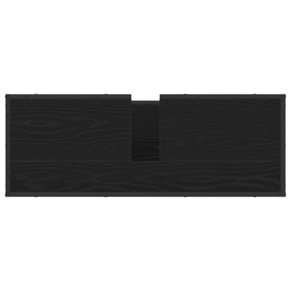 vidaXL Badezimmermöbel-Set 2 pcs Schwarz Eichen-Optik Holzwerkstoff