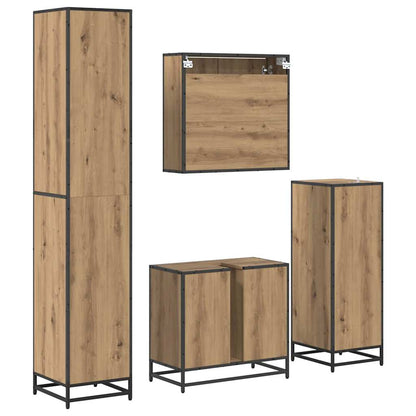 vidaXL Badezimmermöbel-Set mit Regal 4 pcs Artisan-Eiche Holzwerkstoff