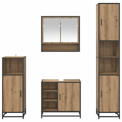 vidaXL Badezimmermöbel-Set mit Regal 4 pcs Artisan-Eiche Holzwerkstoff