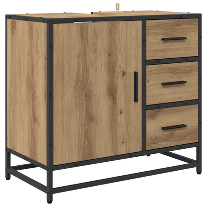 vidaXL Badezimmermöbel-Set mit Regal 3 pcs Artisan-Eiche Holzwerkstoff
