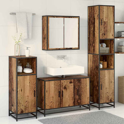 vidaXL Ensemble de meubles de salle de bain avec étagère 3 pcs Bois de récupération Bois d'ingénierie