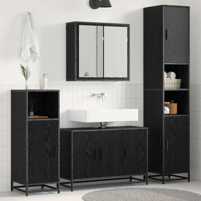 vidaXL Ensemble de meubles de salle de bain 3 pcs aspect chêne noir en bois d'ingénierie
