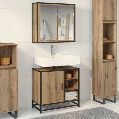 vidaXL Badezimmermöbel-Set mit Regal 2 pcs Artisan-Eiche Holzwerkstoff