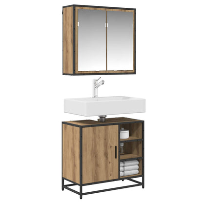 vidaXL Badezimmermöbel-Set mit Regal 2 pcs Artisan-Eiche Holzwerkstoff