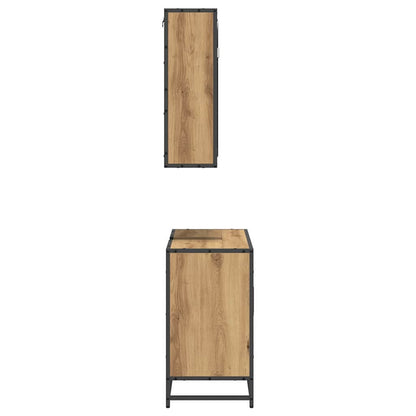 vidaXL Badezimmermöbel-Set mit Regal 2 pcs Artisan-Eiche Holzwerkstoff