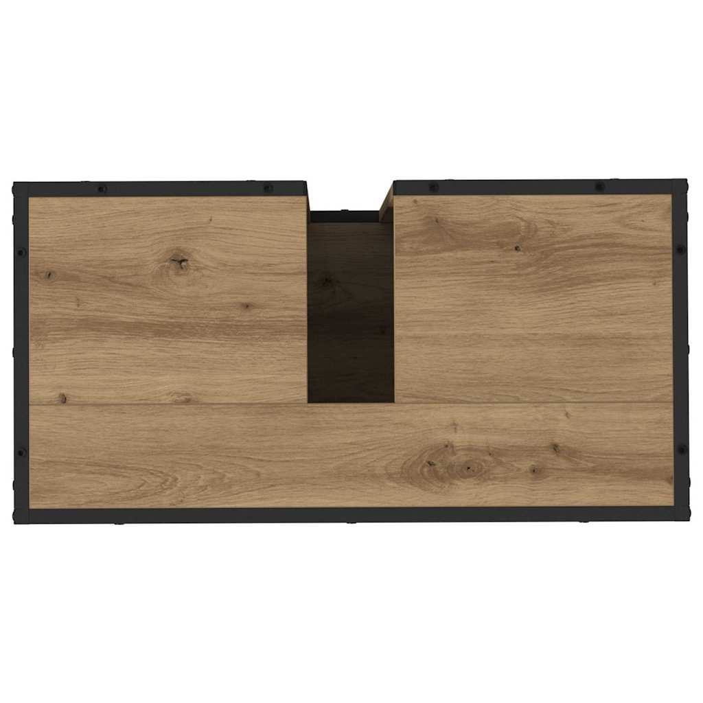 vidaXL Badezimmermöbel-Set mit Regal 2 pcs Artisan-Eiche Holzwerkstoff