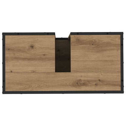 vidaXL Badezimmermöbel-Set mit Regal 2 pcs Artisan-Eiche Holzwerkstoff