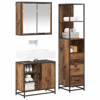 vidaXL Badezimmermöbel-Set mit Schubladen 3 pcs Altholz Holzwerkstoff