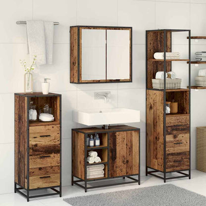 vidaXL Badezimmermöbel-Set mit Schubladen 4 pcs Altholz Holzwerkstoff