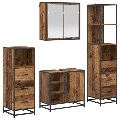 vidaXL Badezimmermöbel-Set mit Schubladen 4 pcs Altholz Holzwerkstoff