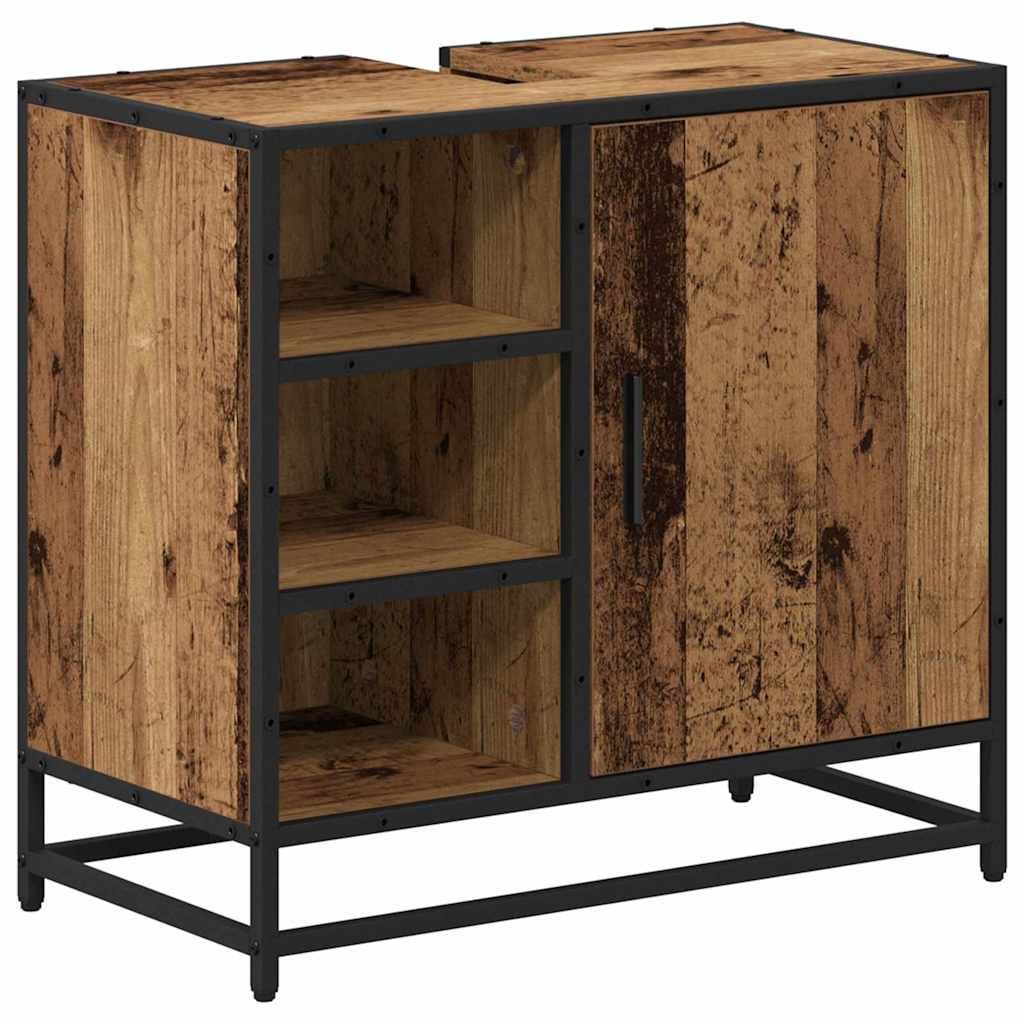 vidaXL Badezimmermöbel-Set mit Schubladen 4 pcs Altholz Holzwerkstoff
