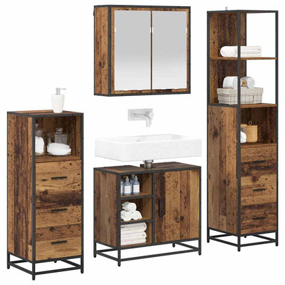 vidaXL Badezimmermöbel-Set mit Schubladen 4 pcs Altholz Holzwerkstoff