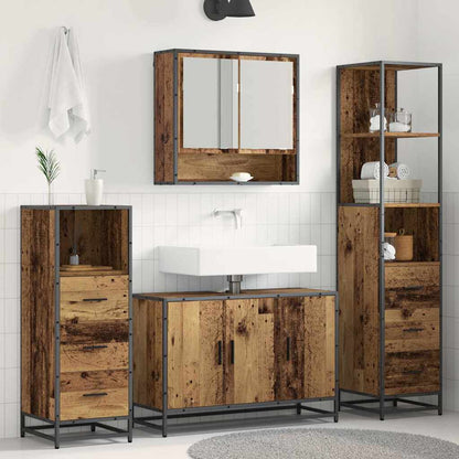 vidaXL Badezimmermöbel-Set mit Schubladen 3 pcs Altholz Holzwerkstoff