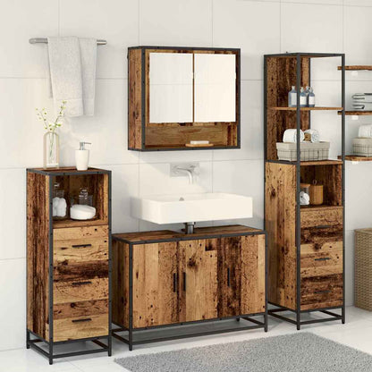 vidaXL Badezimmermöbel-Set mit Schubladen 3 pcs Altholz Holzwerkstoff