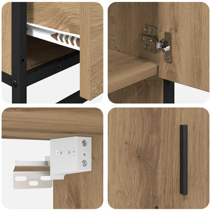 vidaXL Badezimmermöbel-Set mit Regal 3 pcs Artisan-Eiche Holzwerkstoff