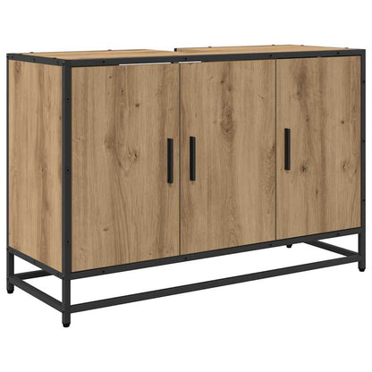 vidaXL Badezimmermöbel-Set mit Regal 3 pcs Artisan-Eiche Holzwerkstoff