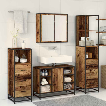 vidaXL Badezimmermöbel-Set mit Schubladen 3 pcs Altholz Holzwerkstoff
