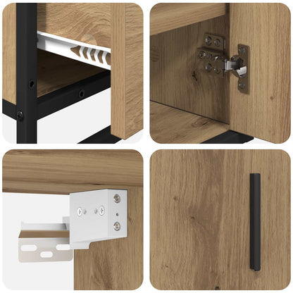 vidaXL Badezimmermöbel-Set mit Regal 3 pcs Artisan-Eiche Holzwerkstoff